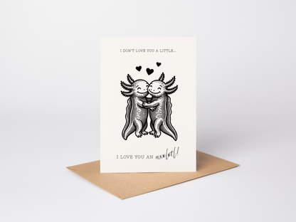 Retro Axolotl Valentine's Card for Quirky Couples