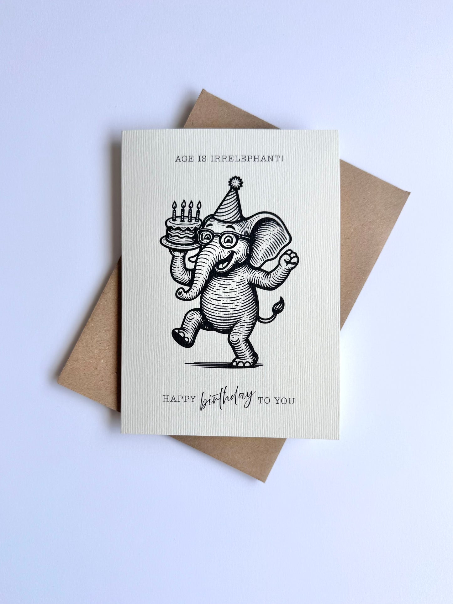 Retro Funny Elephant Birthday Card