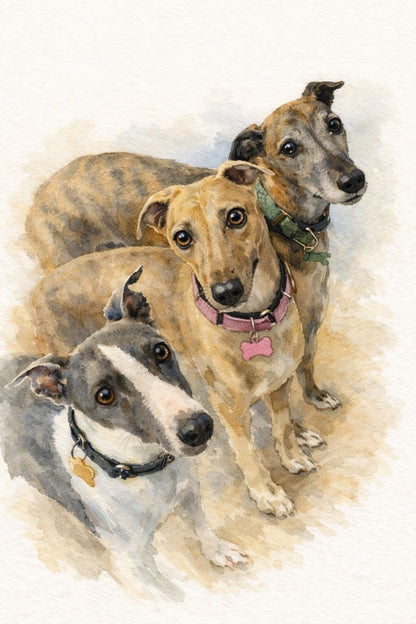 Custom Watercolour Pet Portrait - Personalised Pet Gift