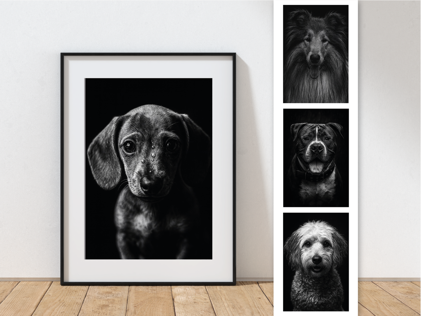 Custom Black & White Pet Portrait - Personalised Fine Art Gift