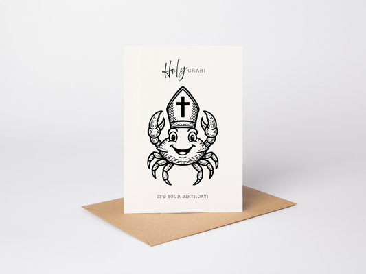 Retro Funny Holy Crab Birthday Card