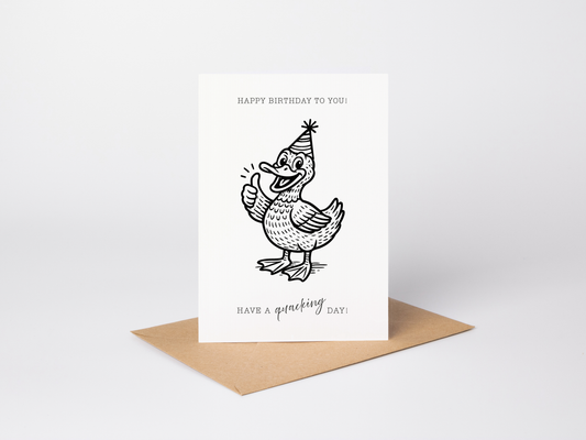 Retro Funny Duck Birthday Card