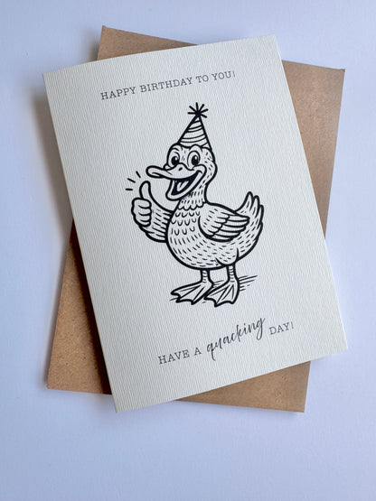 Retro Funny Duck Birthday Card