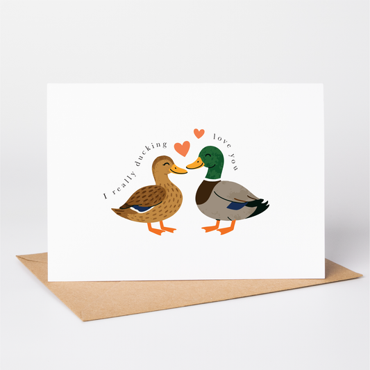 Duck Couple Valentine's Card for Him or Her