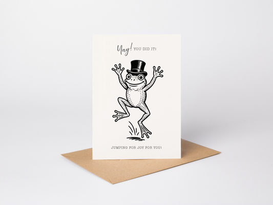Retro Frog Congratulations Card