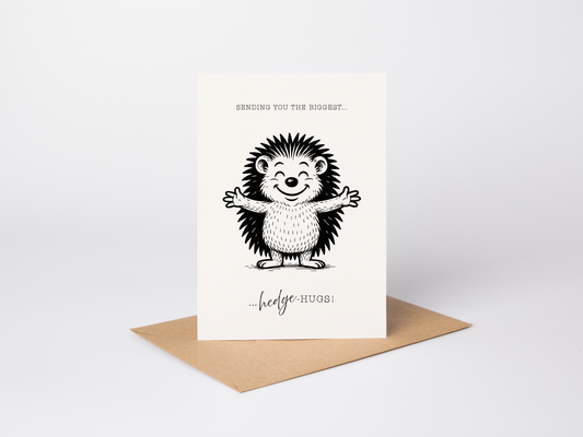 Retro Hedgehog Hugs Card