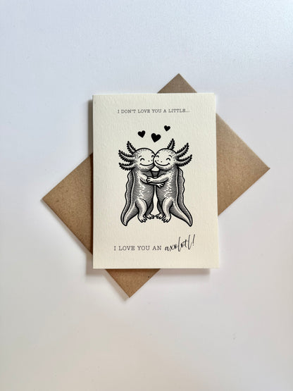 Retro Axolotl Valentine's Card for Quirky Couples