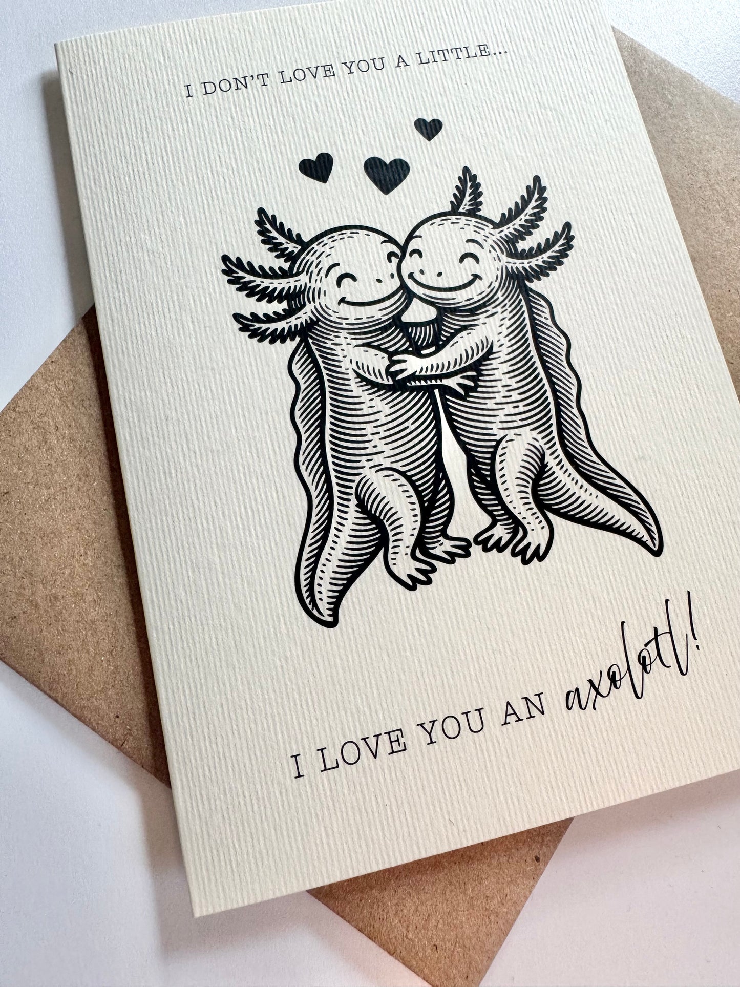 Retro Axolotl Valentine's Card for Quirky Couples