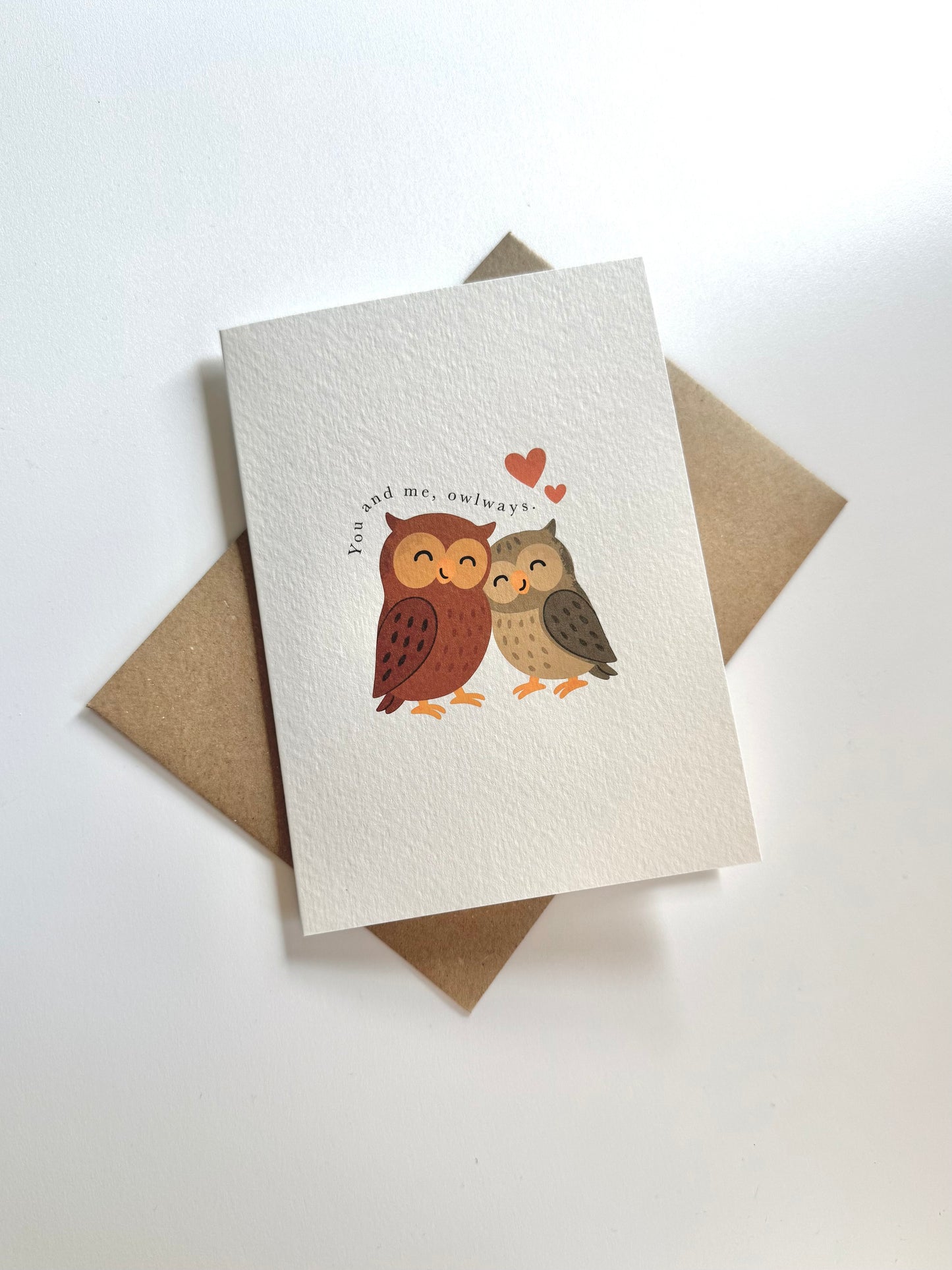Owl Couple 'You and Me, Owlways' Valentine's Card for Him or Her