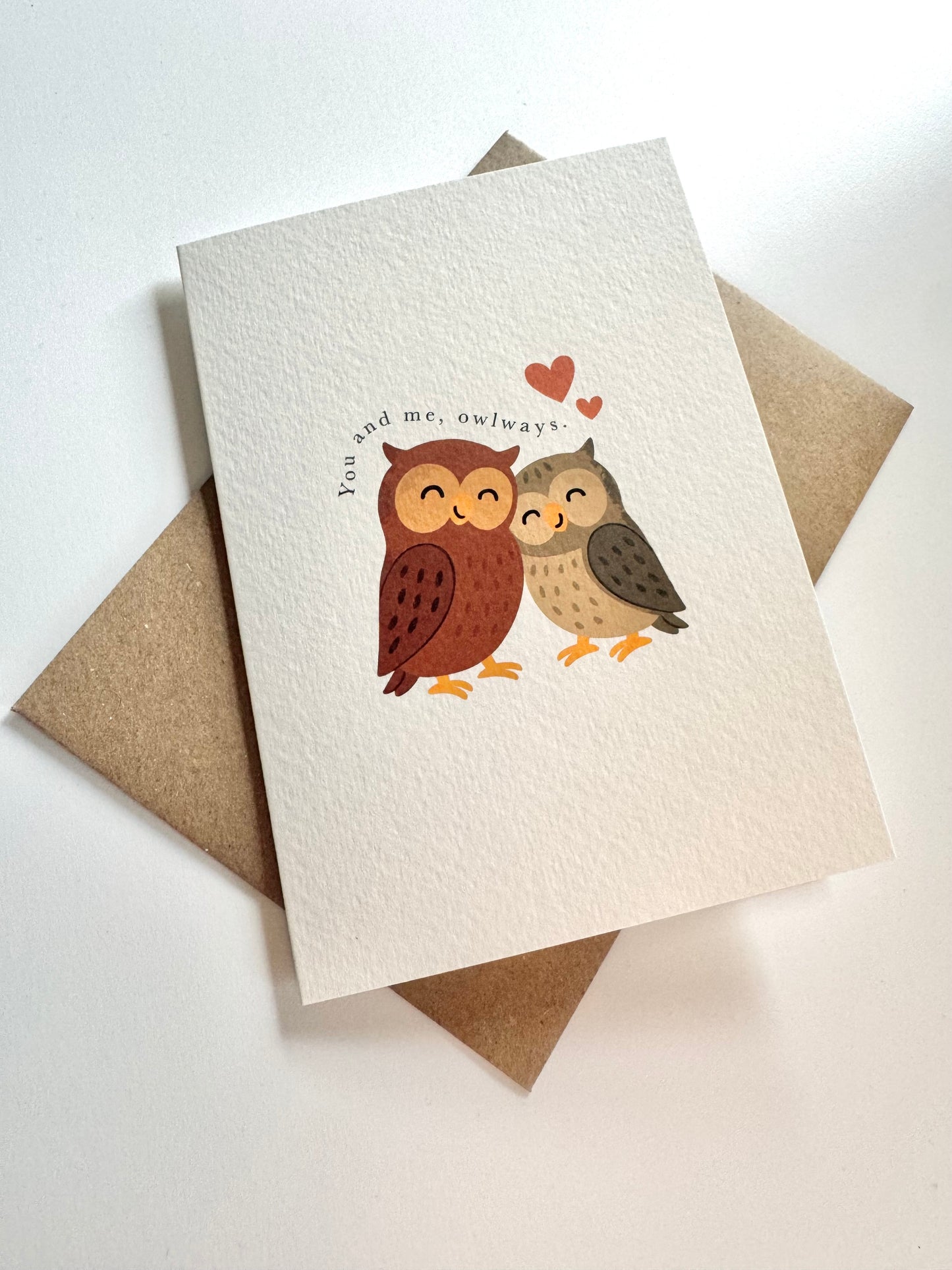 Owl Couple 'You and Me, Owlways' Valentine's Card for Him or Her