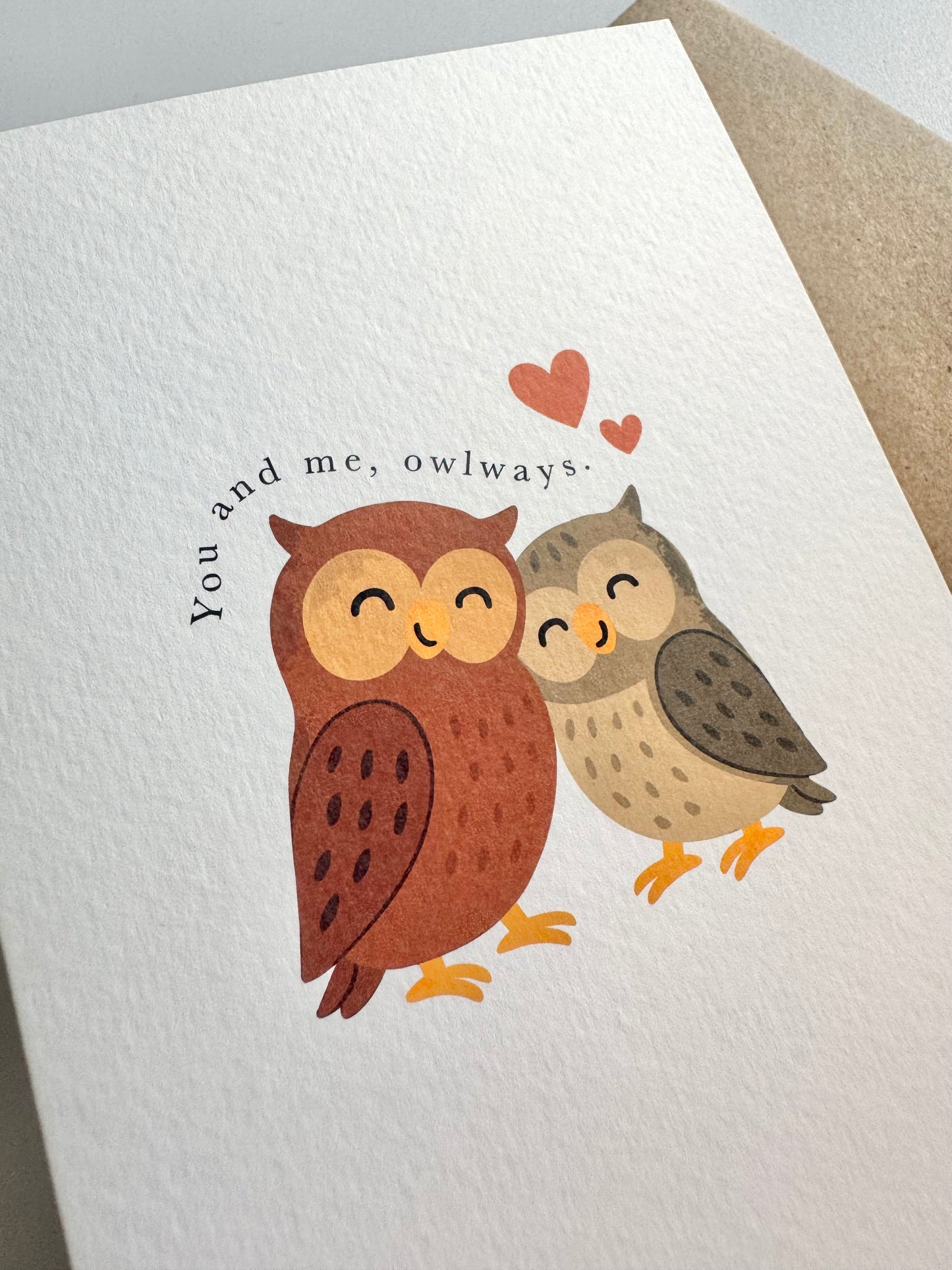 Owl Couple 'You and Me, Owlways' Valentine's Card for Him or Her