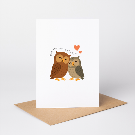 Owl Couple Valentine's Card for Him or Her