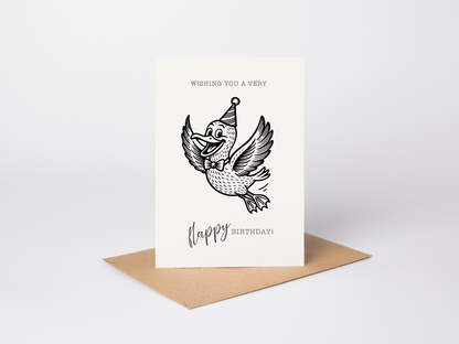 Retro Funny Seagull Birthday Card