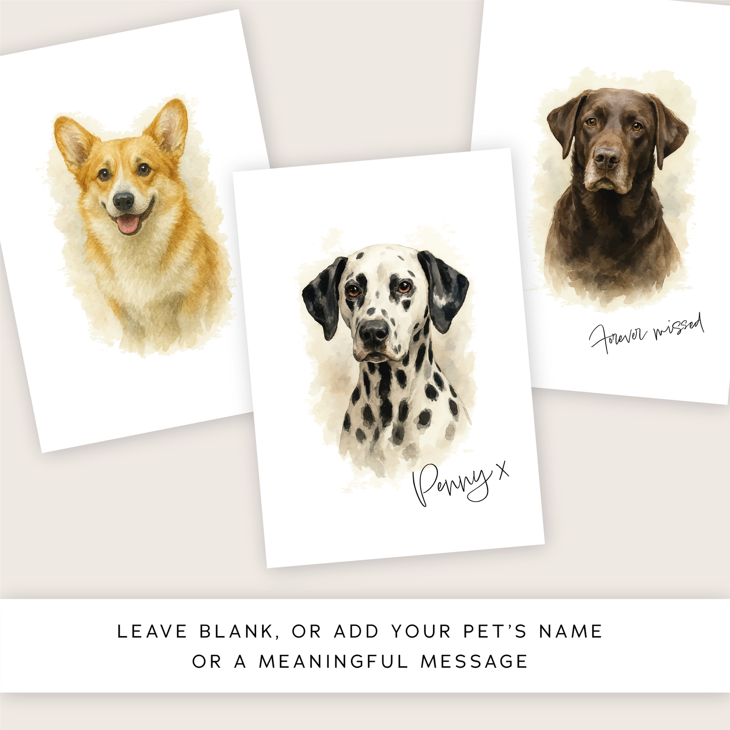 Custom Watercolour Pet Portrait - Personalised Pet Gift