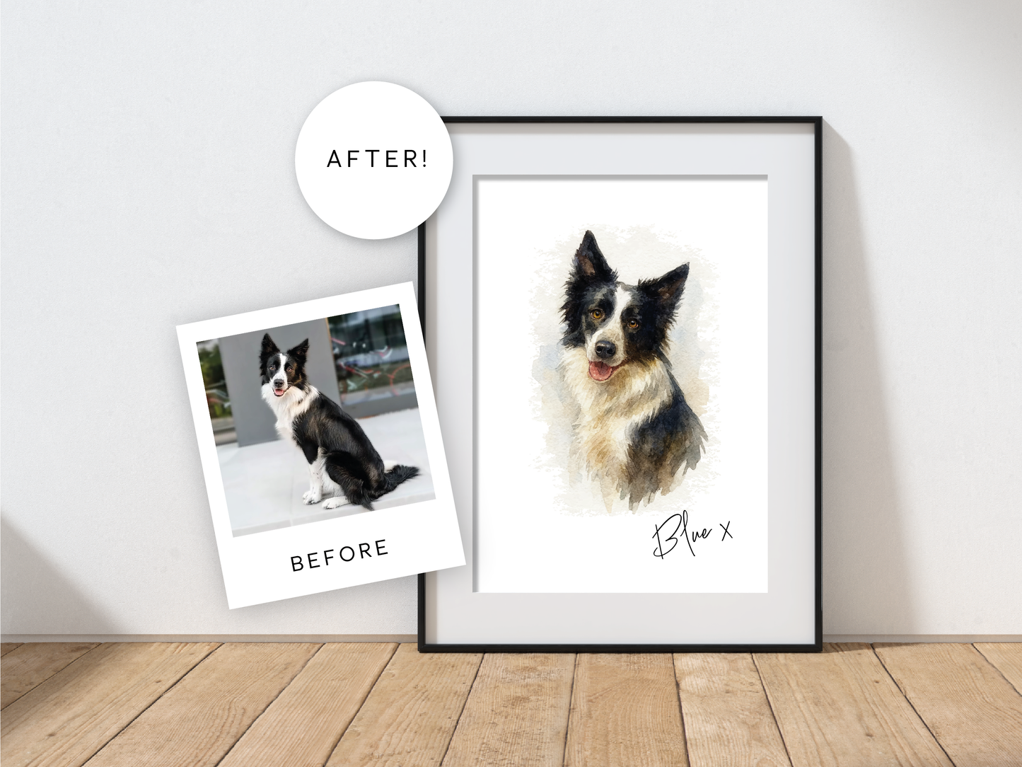 Custom Watercolour Pet Portrait - Personalised Pet Gift